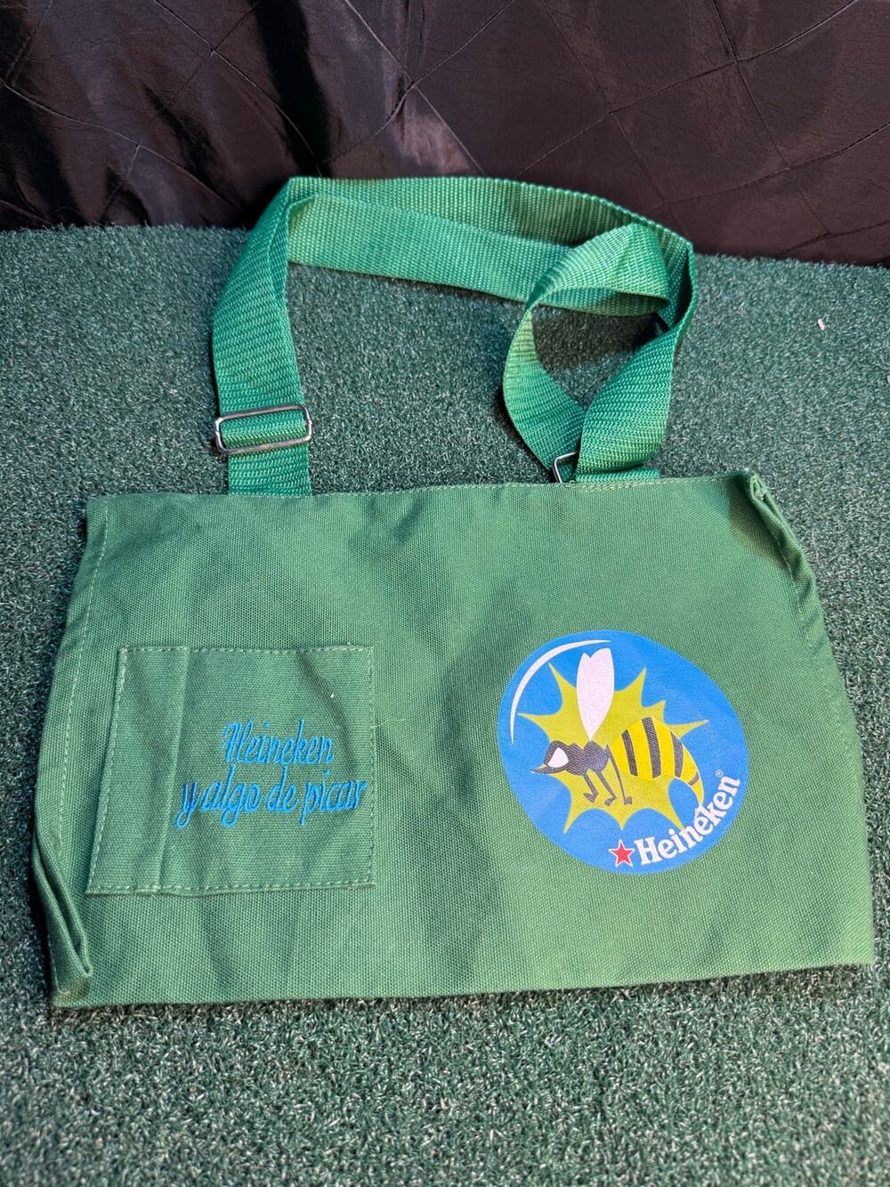 green promotional Heineken canvas shoulder bag